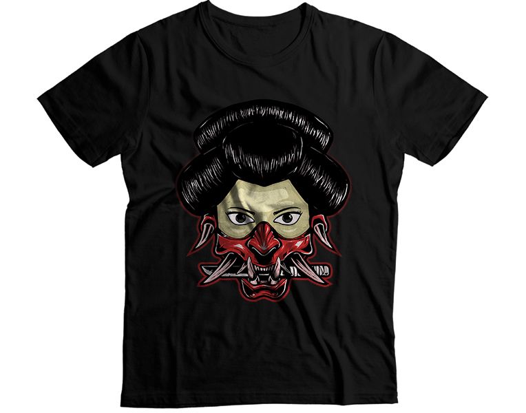 Woman Demon Face Graphic T-Shirt