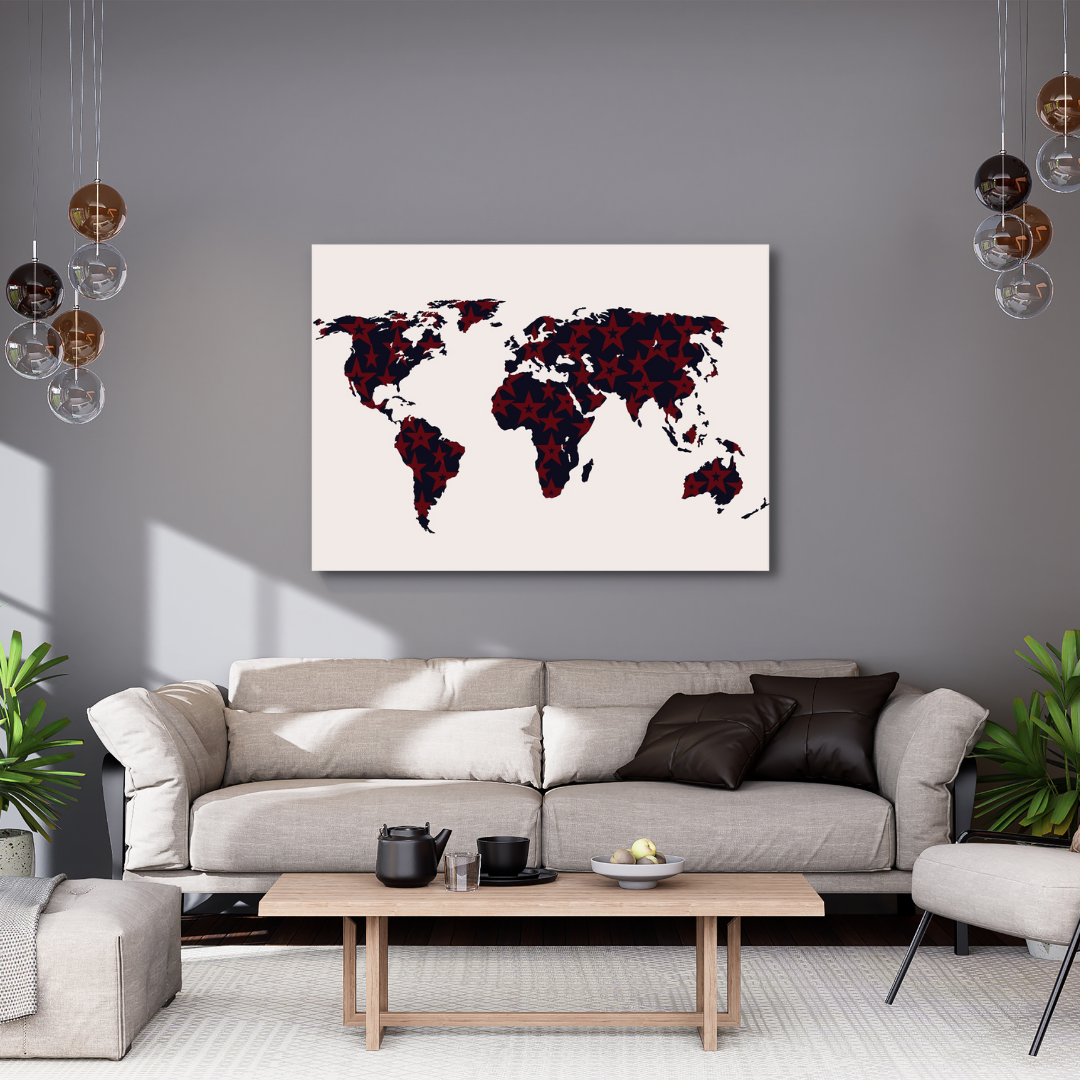 Canvas Wall Art - World Map Artwork