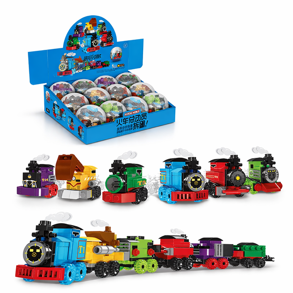 Building Blocks Mini Train Set 6-in-1 - Blue