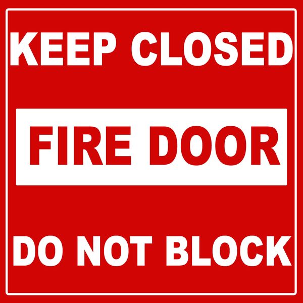 Keep Closed, Fire door Do not Block Sign 29x29cm - 2 Pack