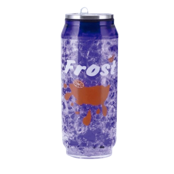 Cold Drink Crystal Can With Straw 400ml Blue