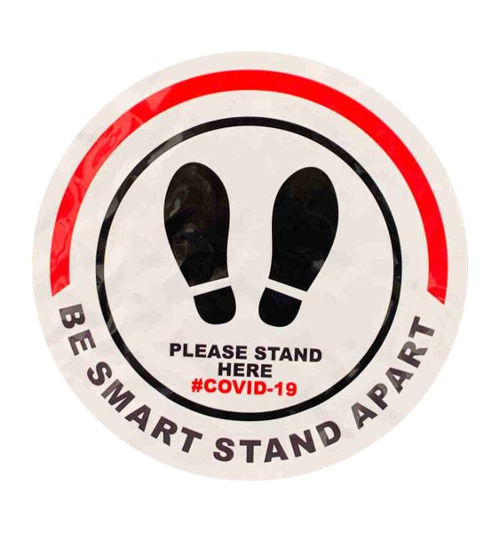 Social Distancing Floor Stickers Pack Of 4