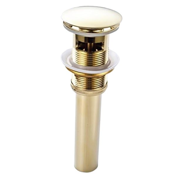 Pop-Up Drain for Bathroom Sink Faucet Stopper with Overflow, Gold Finish
