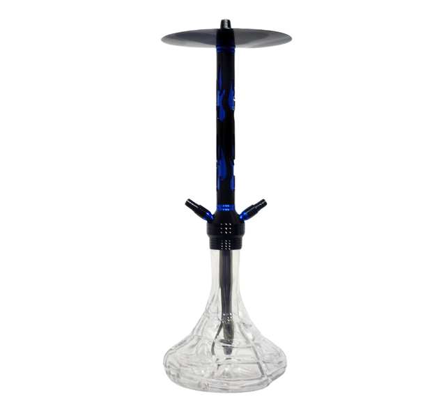 Premium 2 Pipe Medium Hookah - Blue black