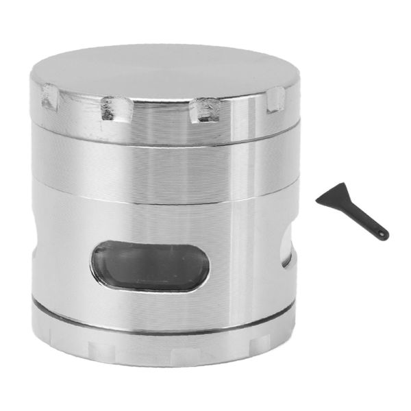 Zinc Alloy Grinder 2.2in Spice Grinder Side Open Window Sharp Grinder