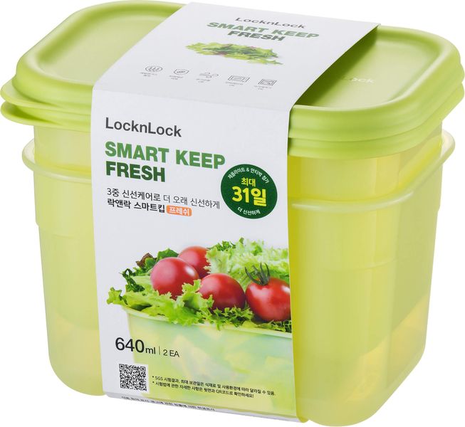 Locknlock Fresh Block Rect Container 640ml 2 Piece