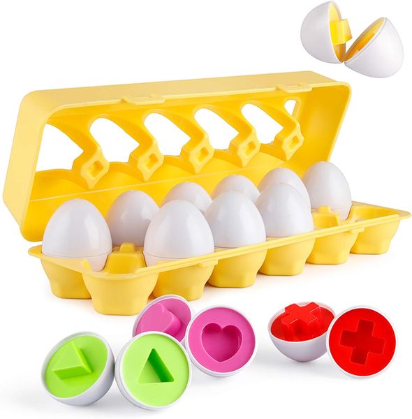 Egg-Cellent Match-a-Lot Stem Toy Puzzle Play - Toys for Toddlers-12 Pieces
