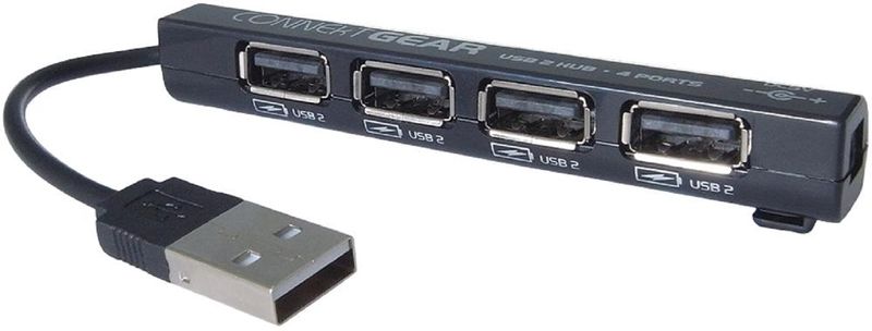 Connekt Gear (25-0054) 4 Port USB 2.0 Hub, Black