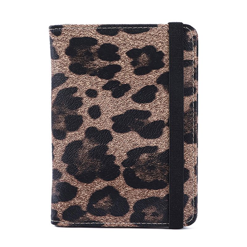 Leopard Print PU Leather Multi-Slot Passport Holder