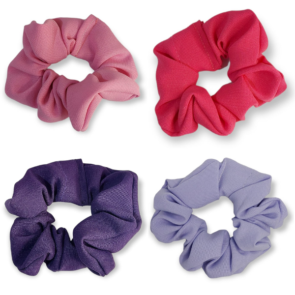 M&amp;N Hair Scrunchies - Pink/Purple - 4 Piece