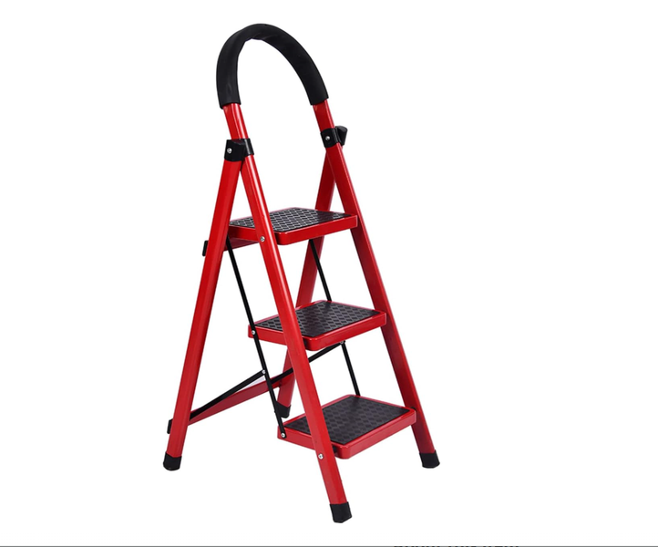 Lightweight 3-Step Folding Ladder with Anti-Slip Treads