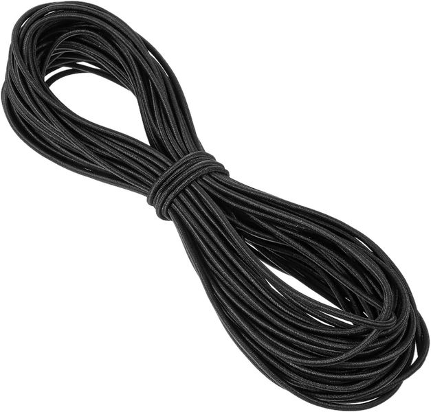 3mm Black Elastic Shock Cord 65ft Roll