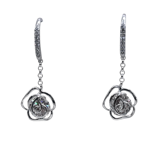925 Sterling Silver Hanging Earrings with CZ