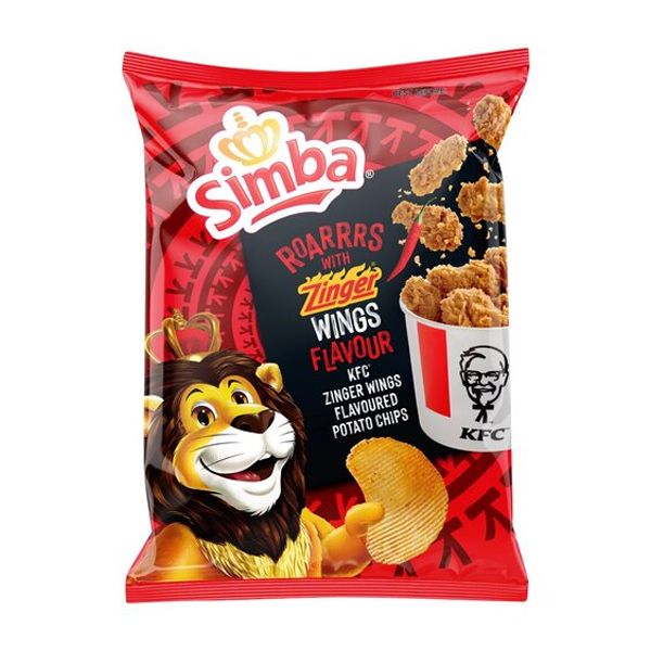 Simba KFC Zinger Wings Flavour Chips - 1 x 120g (1 Individual Packet ...