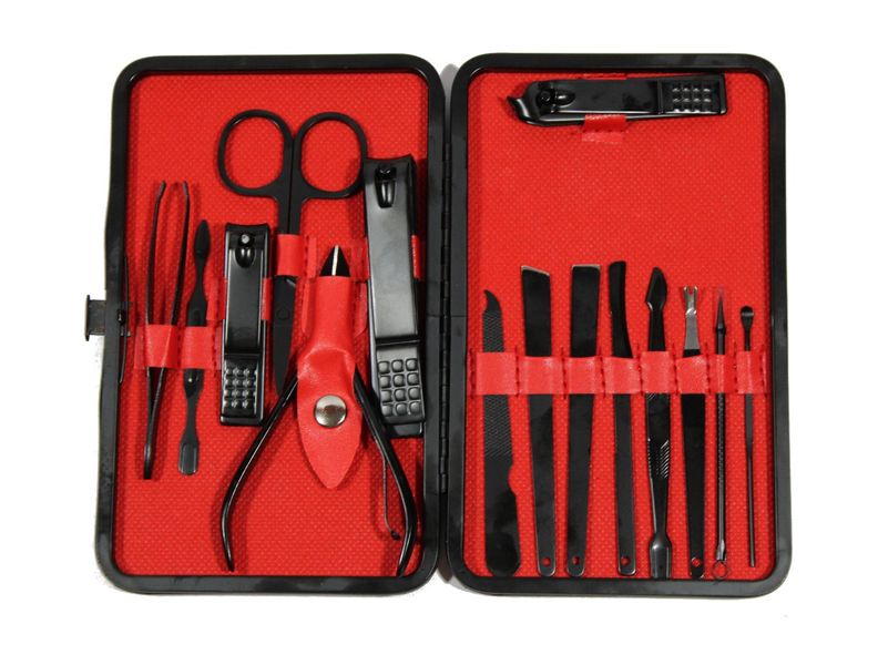 15 Piece Manicure and Pedicure Black Set