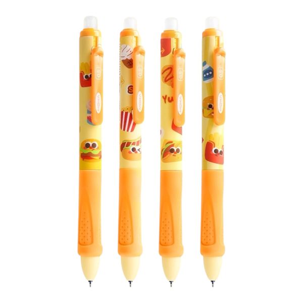Erasable Gel Pens - Hamburger Theme Design (0.5mm Blue Ink, 4 pc)