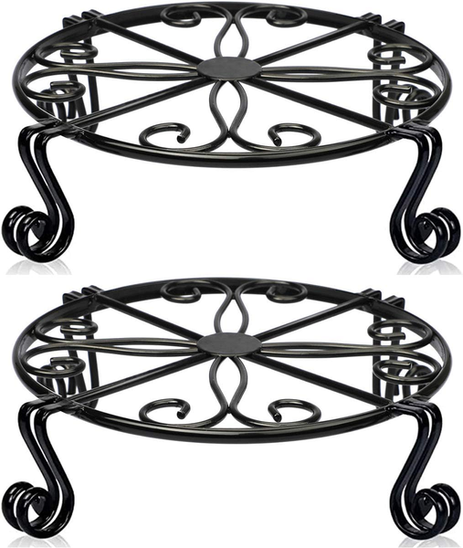 2 Pack Metal Plant Stand for Indoor Outdoor, Sturdy Flower Pot Holde