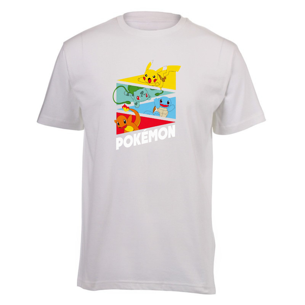 Kids White Short Sleeve T-shirt - Pokemon and Friends