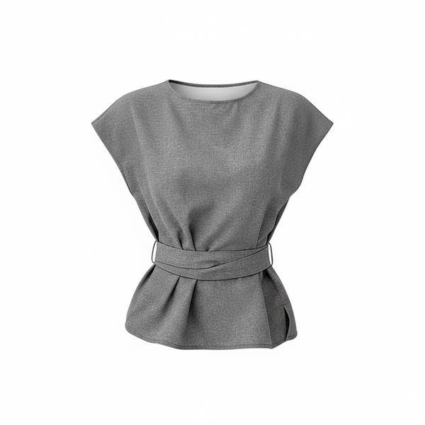 Sleeveless Polyester Shirt - Grey