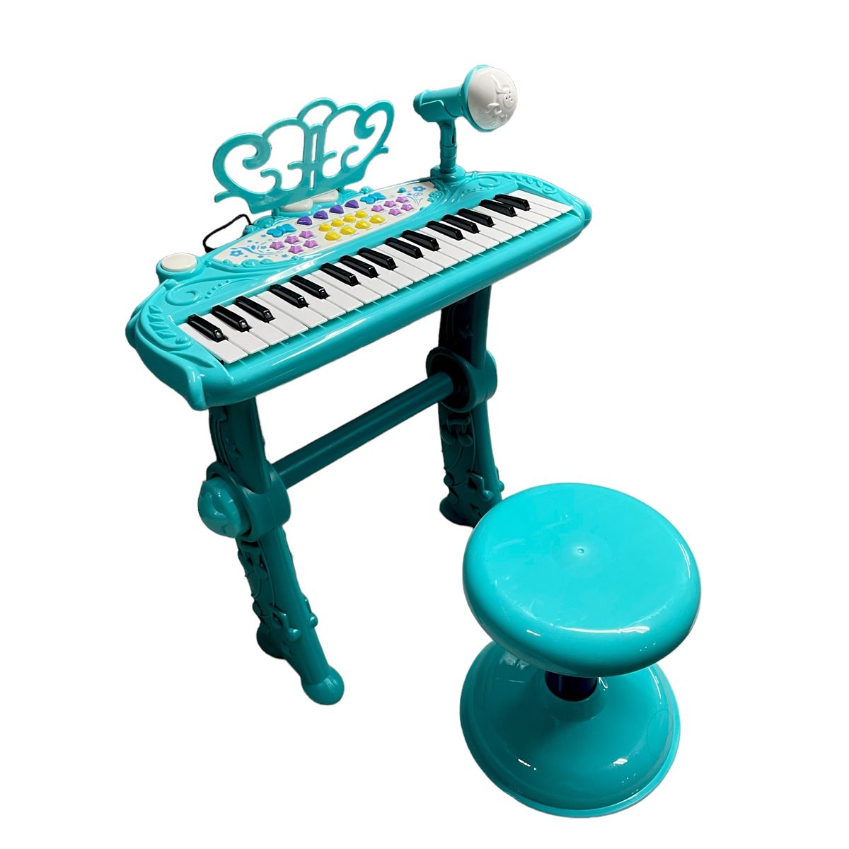 Electronic Musical Keyboard with Microphone and Chair Karaoke Set