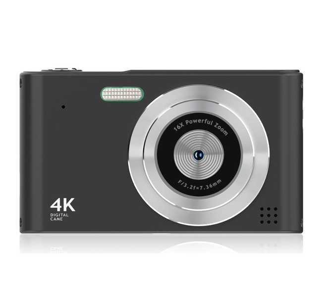 1080P HD Kids Digital Camera with 64GB Card, 50MP Mini Vlog Camera - Black