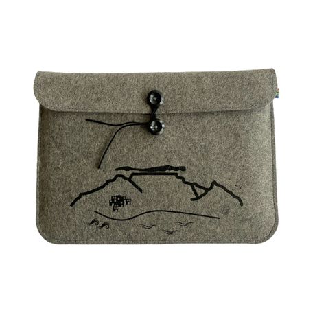 Slim Wool-Felt Laptop Sleeves with Cape Town Print for 13-inch MacBook Image