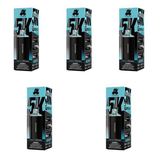 E-Xhale 5000 Puffs Disposable Vape - Bubblegum (Pack of 5)