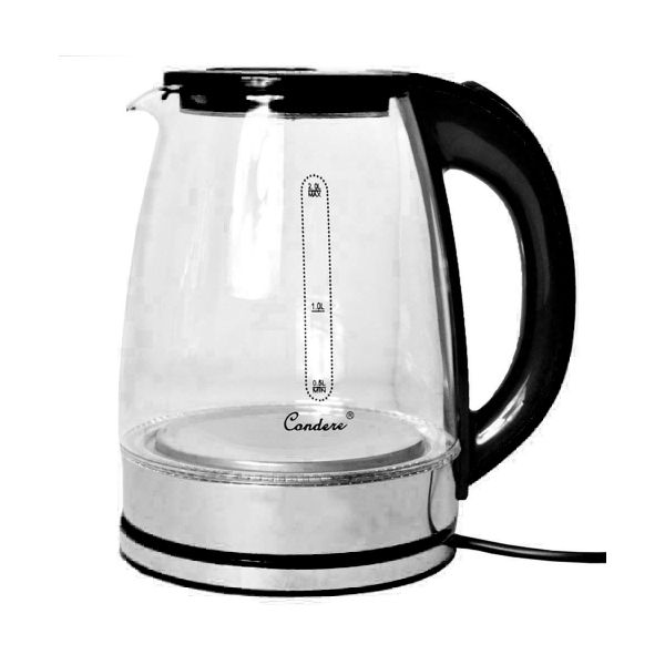 Condere - 2.0L Electric Glass Kettle - Black