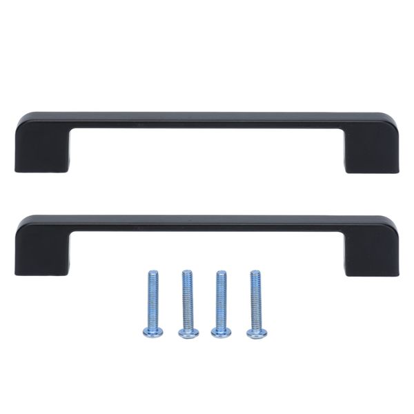 2 Pieces black zinc alloy drawer pulls with screws for cupboards