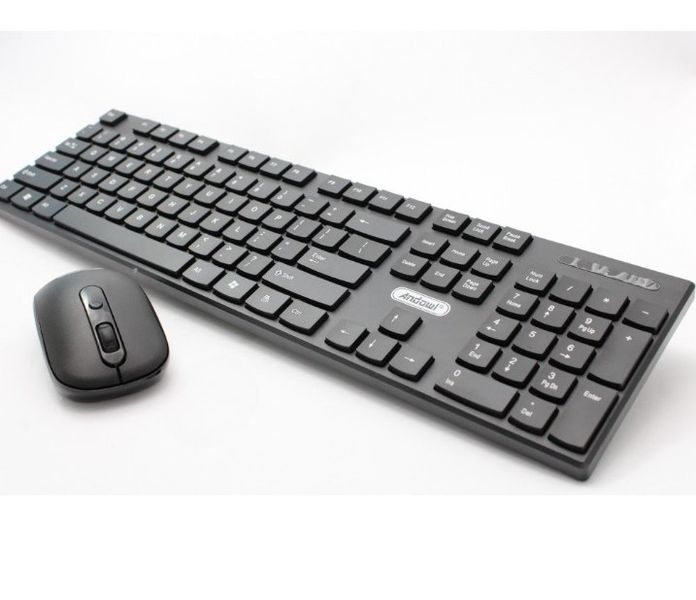 ANDOWL 2.4 GHz Ultra Slim Portable Wireless Keyboard &amp; Mouse Combo Set