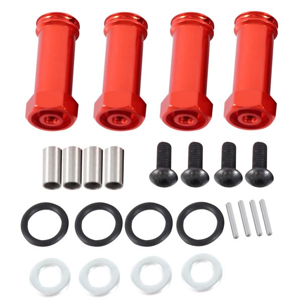 12Mm Aluminum Wheel Hex Adapters Long 29Mm Extension RC Car Red