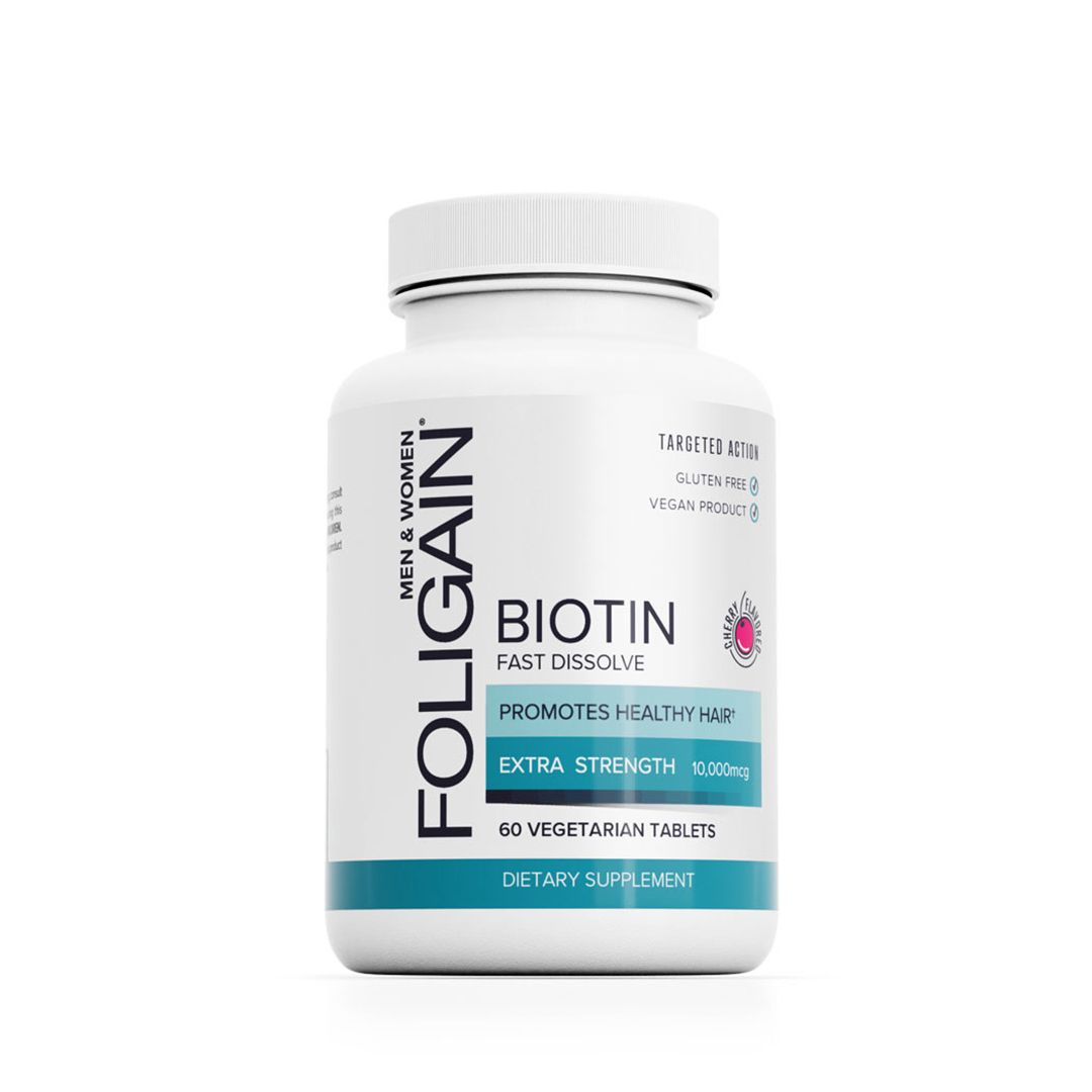 Foligain Biotin Hair Booster 10,000mcg Fast Dissolve - 60 Veg Tablets | Buy  Online in South Africa 