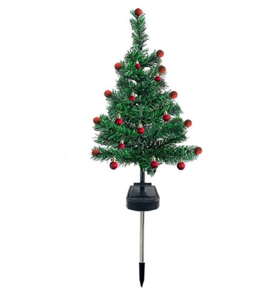 Solar Garden Christmas Tree With Warm White LED Lights