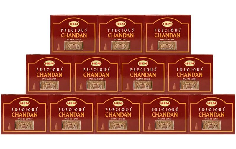 HEM Sandalwood/Chandan Incense Cones. Pack Of 120. Exotic/Dreamy/Divine