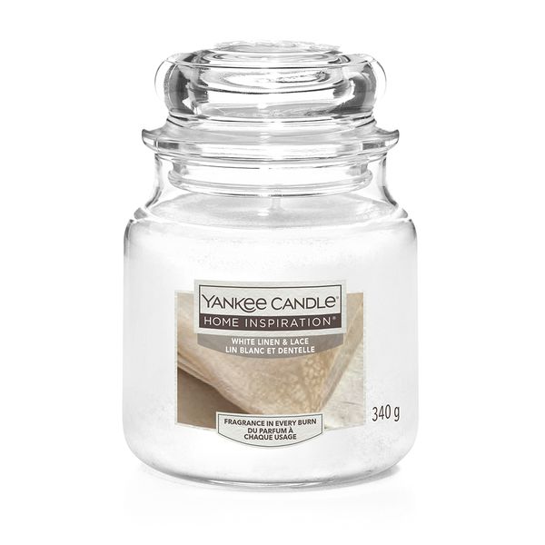 Yankee Candle Home Inspiration White Linen &amp; Lace Medium Jar
