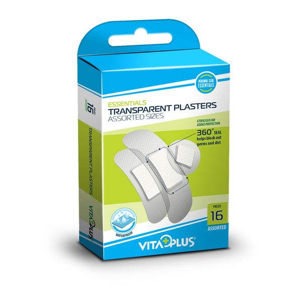 4 Boxes of VitaPlus Transparent Plasters - Assorted Sizes
