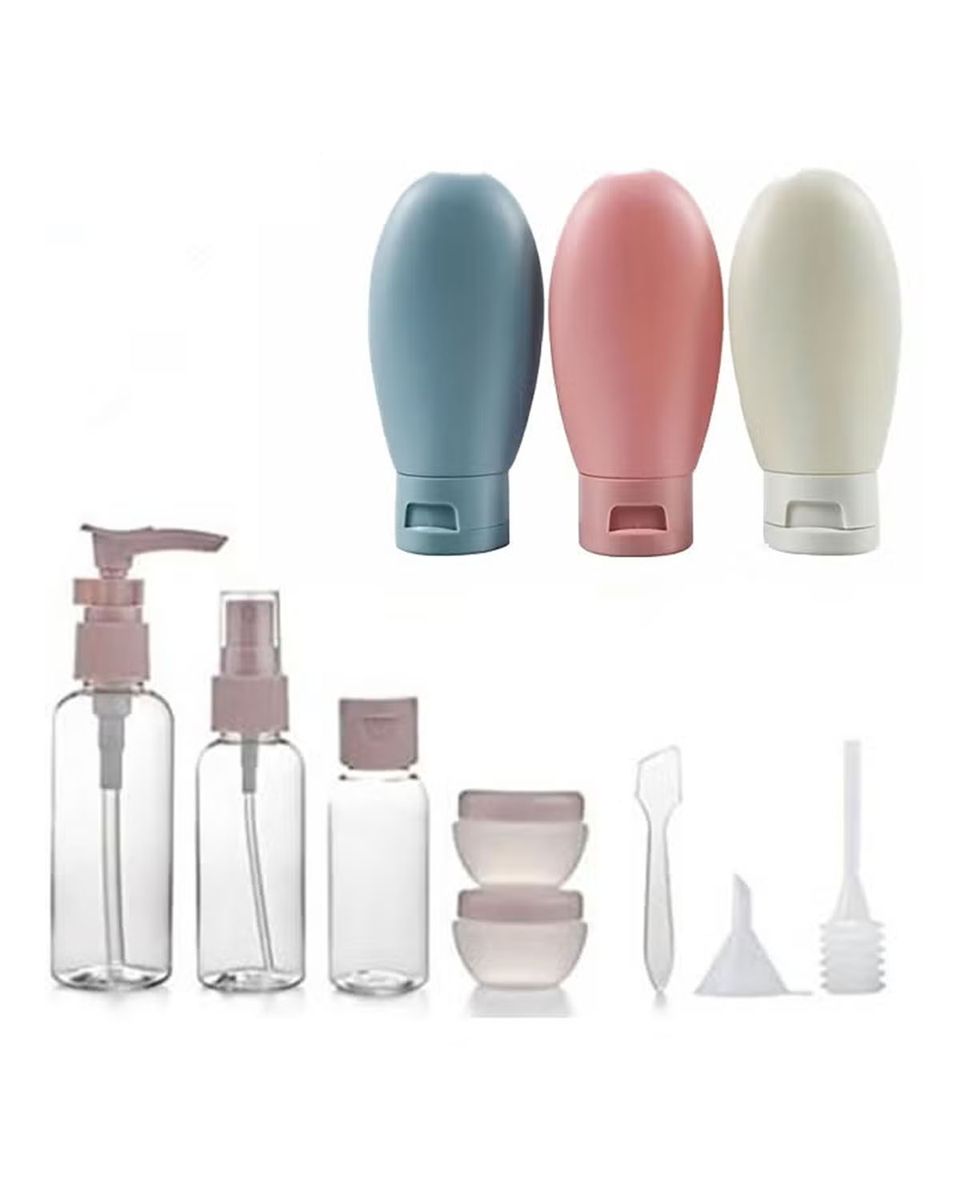 EELHOE 11 Piece Refillable Travel Bottles Set With Toiletry Bag