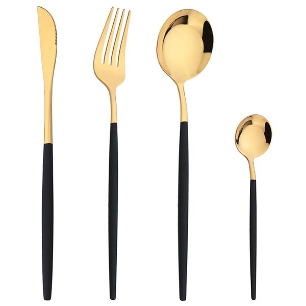 Korean Style Cutlery Stainless Steel Mirror Polishing Sets 4pcs