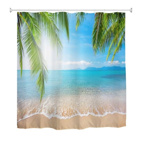 Shower Curtain Modern Custom Design - Island