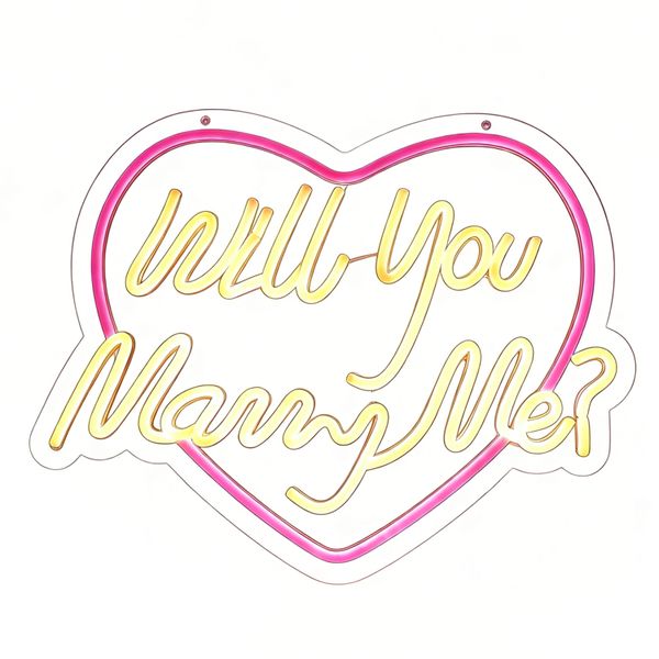 Will You Marry Me Neon Sign, LED Proposal Light, Wedding Engagement Decor