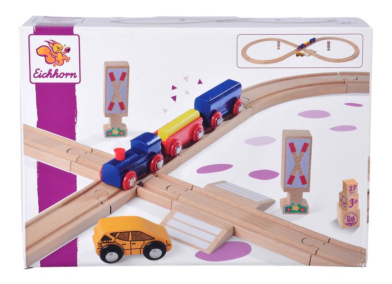 Eichhorn Train Figure of 8 Wooden Railway Set
