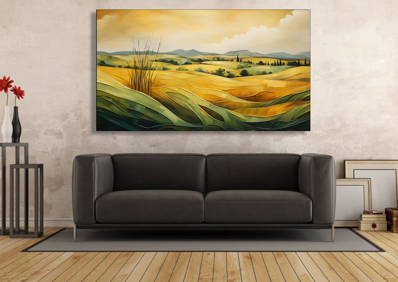 Canvas Wall Art - Fields of Gold Abstract - HC1223