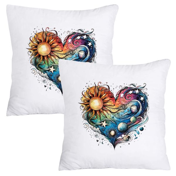 Scatter Cushion Cover Set - Sun, star, planet heart