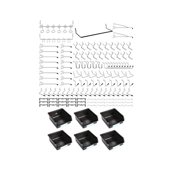 ALANES 188PCS Pegboard Hooks Set with Accessories Metal Hanging Hooks Set