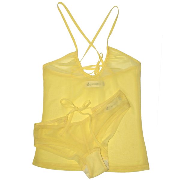 Nucleus Peek A Boo Camisole and Panties set in Yellow