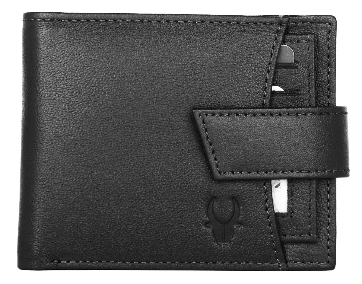 Genuine Leather Wallet with Secure Strap: RFID Protected