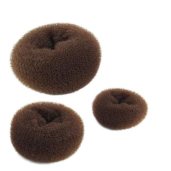 Hair Bun Donut, Bun Shaper, Nylon Mesh Roll for Thick Long Hair - 3 Piece