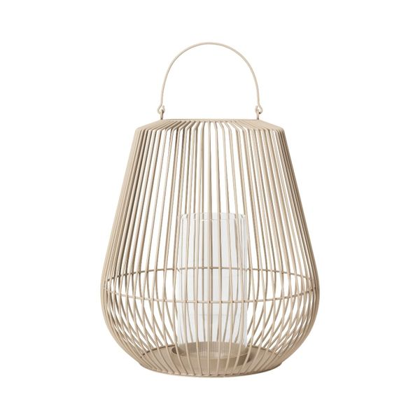 Blomus Lantern - Powder Coated Steel in Sand-Beige: Small 46x53cm Nidea