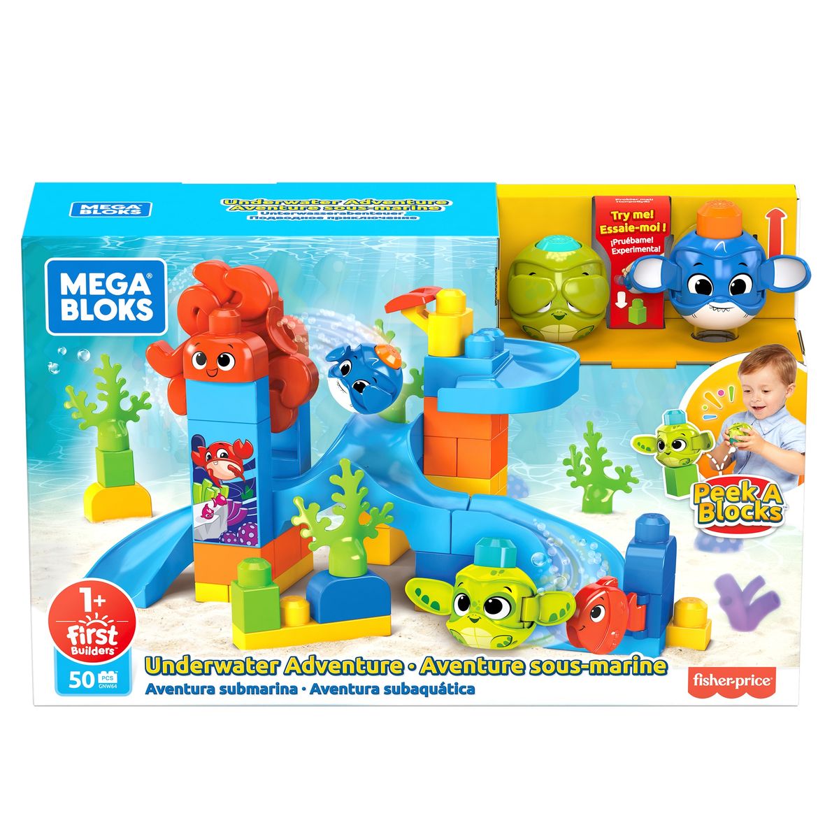 mega bloks peek a blocks underwater adventure preschool building set