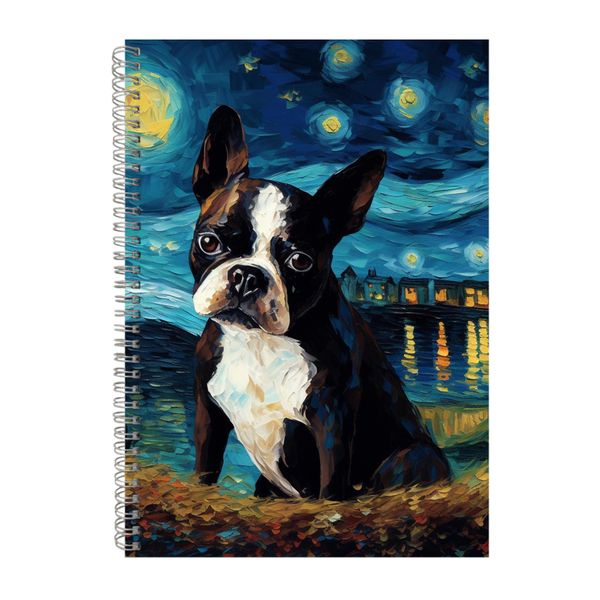 BOSTON TERRIER 2 Starry Night Notebook Dog Gift Idea Notepad Pad 108